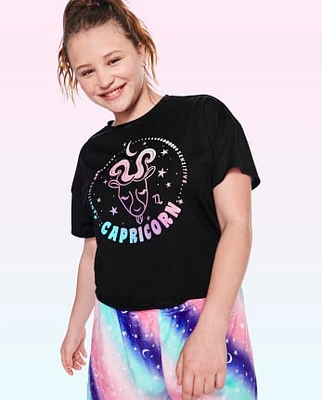 Tween Girls Capricorn Zodiac Sleep Tee