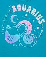 Tween Girls Aquarius Zodiac Sleep Tee