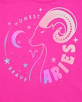 Tween Girls Aries Zodiac Sleep Tee