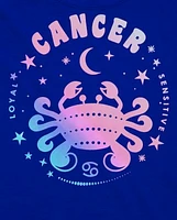 Tween Girls Cancer Zodiac Sleep Tee