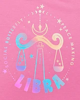 Tween Girls Libra Zodiac Sleep Tee