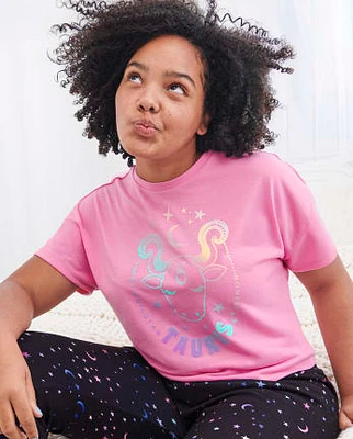 Tween Girls Taurus Zodiac Sleep Tee