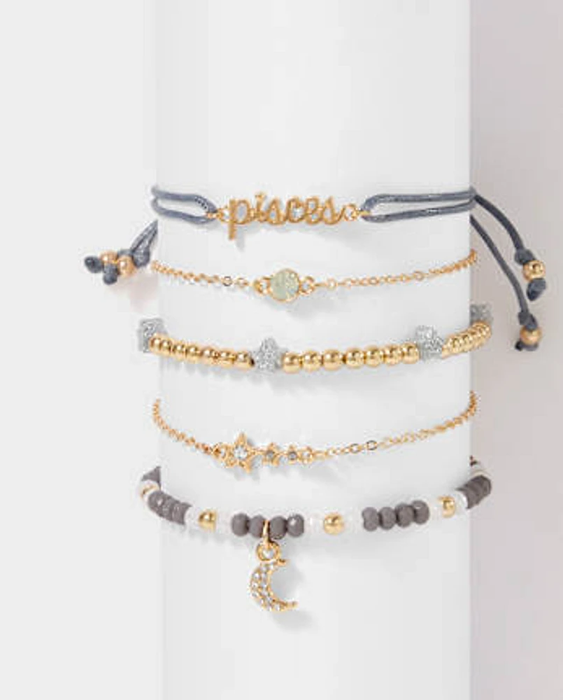 Tween Girls Pisces Zodiac Bracelet 5-Pack