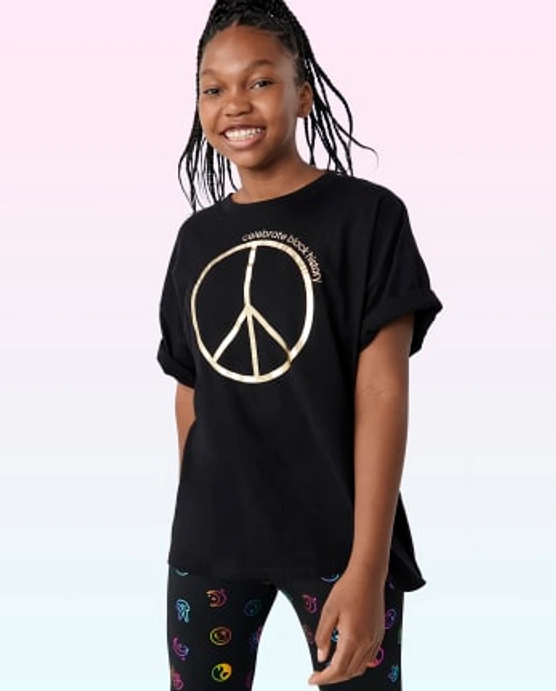 Tween Girls Oversized Graphic Tee