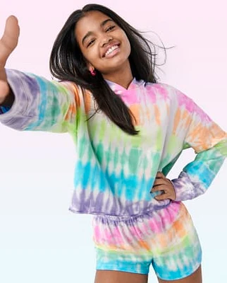 Tween Girls Tie Dye French Terry Hoodie