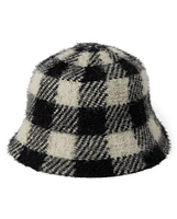 Tween Girls Buffalo Plaid Sherpa Bucket Hat