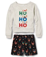 Tween Girls Ho French Terry And Flannel Pajamas