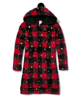 Tween Girls Star Buffalo Plaid Fleece Hoodie Nightgown