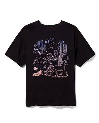 Tween Girls Oversized Graphic Tee