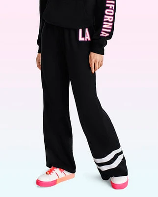 Tween Girls Fleece Wide Leg Pants