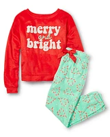 Tween Girls Merry And Bright Fleece Pajamas