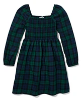 Tween Girls Plaid Smocked Dress