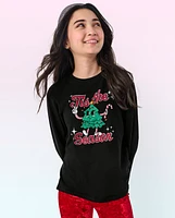 Tween Girls Christmas Tree Oversized Graphic Tee