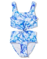 Tween Girls Watercolor Foil One Piece Swimsuit