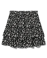 Tween Girls Floral Tiered Ruffle Skirt