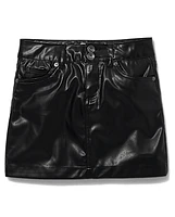 Tween Girls Faux Leather Skirt