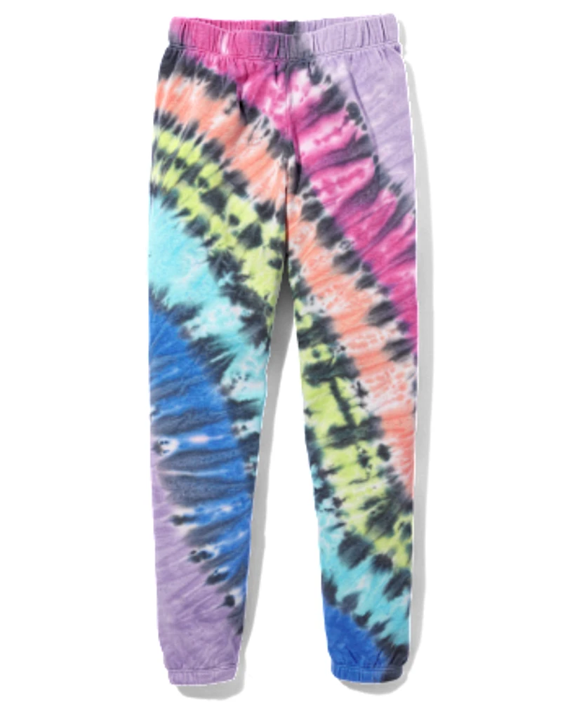 Tween Girls Tie Dye Fleece Jogger Pants