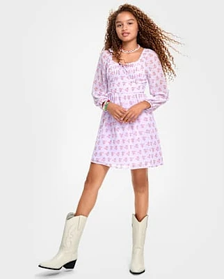 Tween Girls Floral Fit And Flare Dress