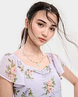 Tween Girls Floral Midi Tiered Dress