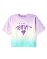 Girls Cropped Oversized Graphic Tee