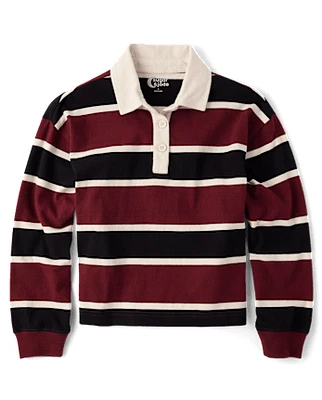 Tween Girls Oversized Rugby Polo
