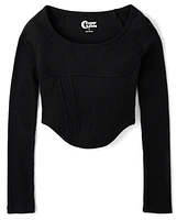 Tween Girls Ribbed Corset Top