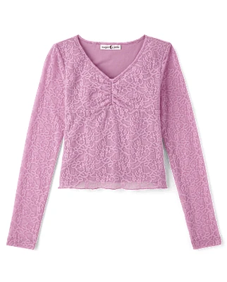 Tween Girls Stretch Lace Top