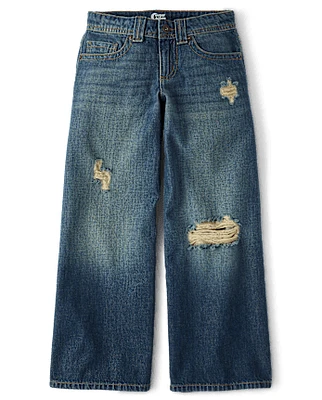 Tween Girls Rip and Repair Super Baggy Jeans