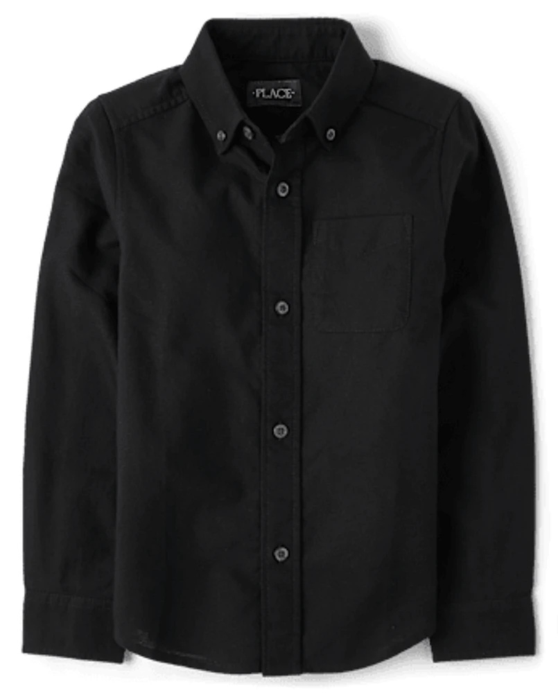 Chemise boutonnée Oxford d'uniforme pour garçon