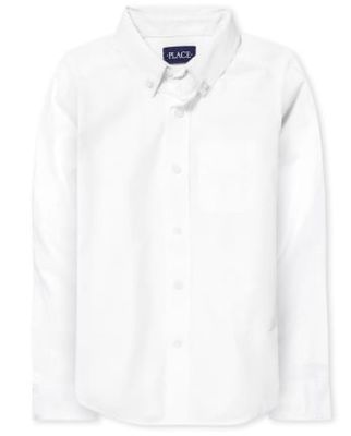 Boys Uniform Oxford Button Down Shirt - white