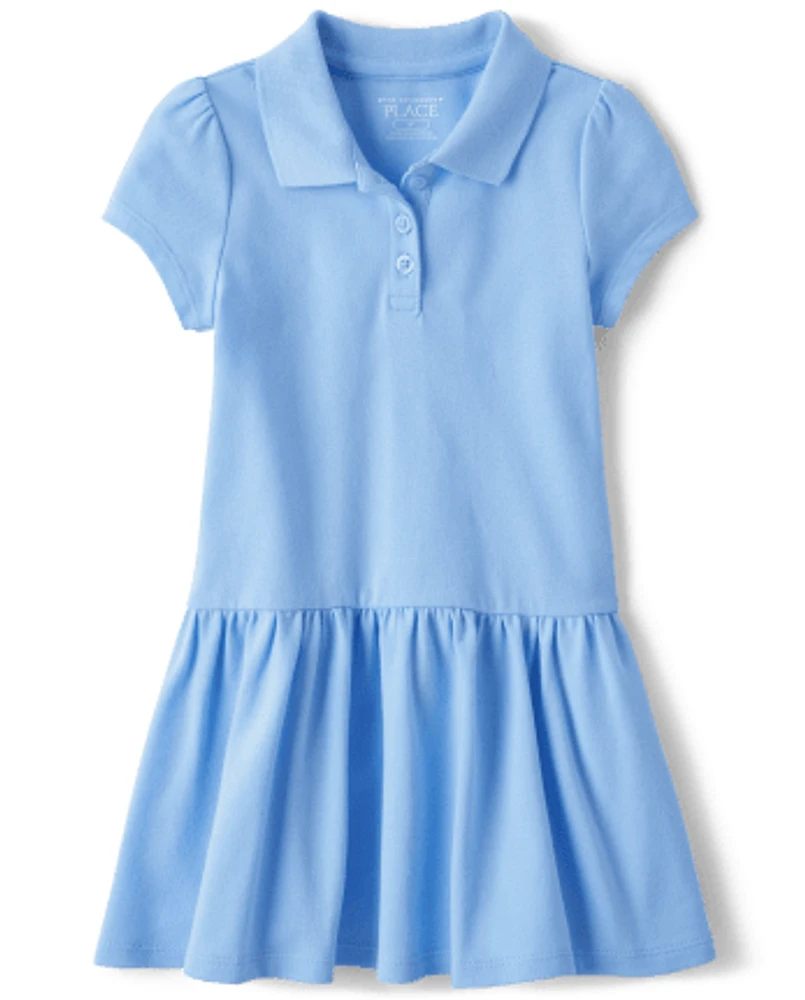 Toddler Girls Uniform Pique Polo Dress