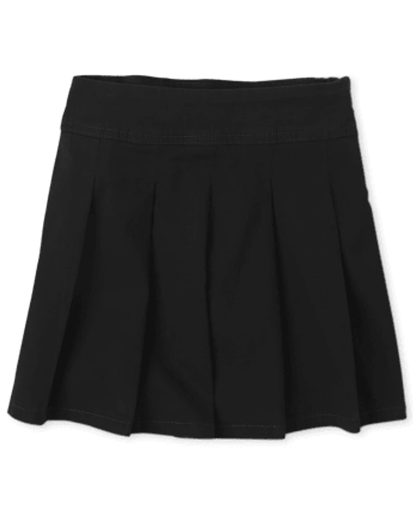 Girls Uniform Stretch Pleated Skort