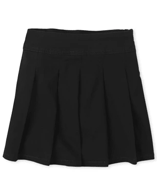 Girls Uniform Stretch Pleated Skort