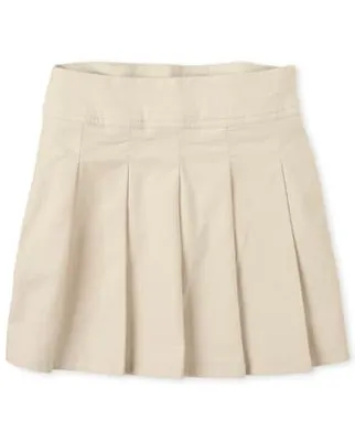 Girls Uniform Stretch Pleated Skort