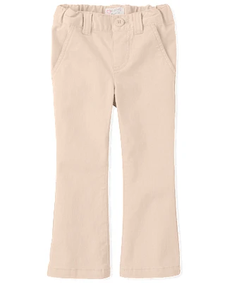 Pantalon chino bootcut uniforme pour toute-petite fille