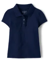 Toddler Girls Uniform Ruffle Pique Polo