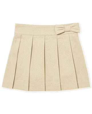 Toddler Girls Uniform Bow Pleated Skort