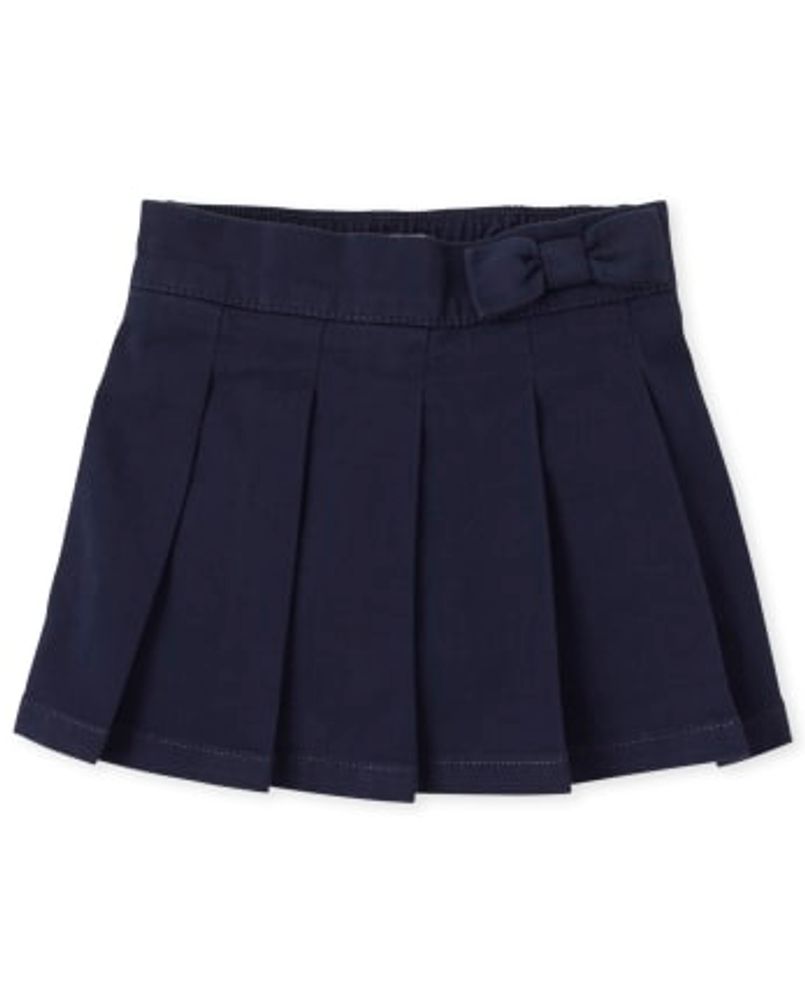 Toddler Girls Uniform Bow Pleated Skort