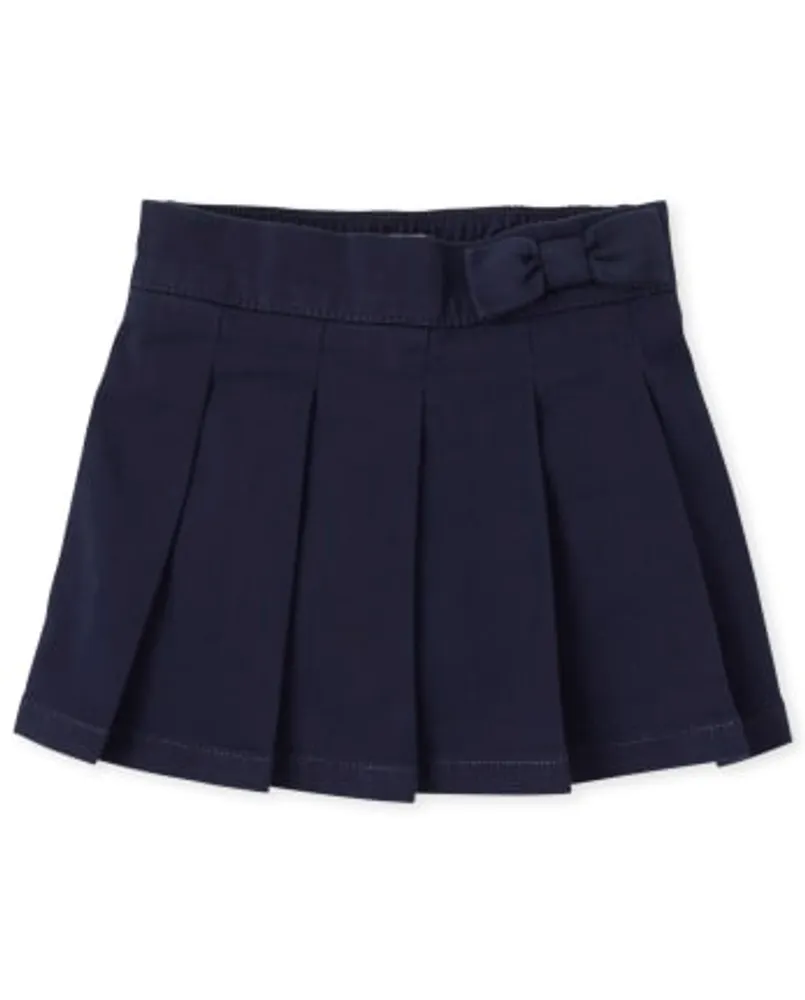 Toddler Girls Uniform Bow Pleated Skort