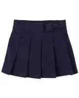 Toddler Girls Uniform Bow Pleated Skort