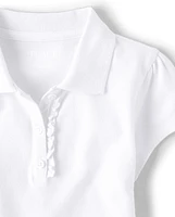 Girls Uniform Ruffle Pique Polo