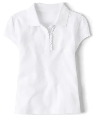 Girls Uniform Ruffle Pique Polo