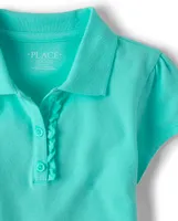 Girls Uniform Ruffle Pique Polo