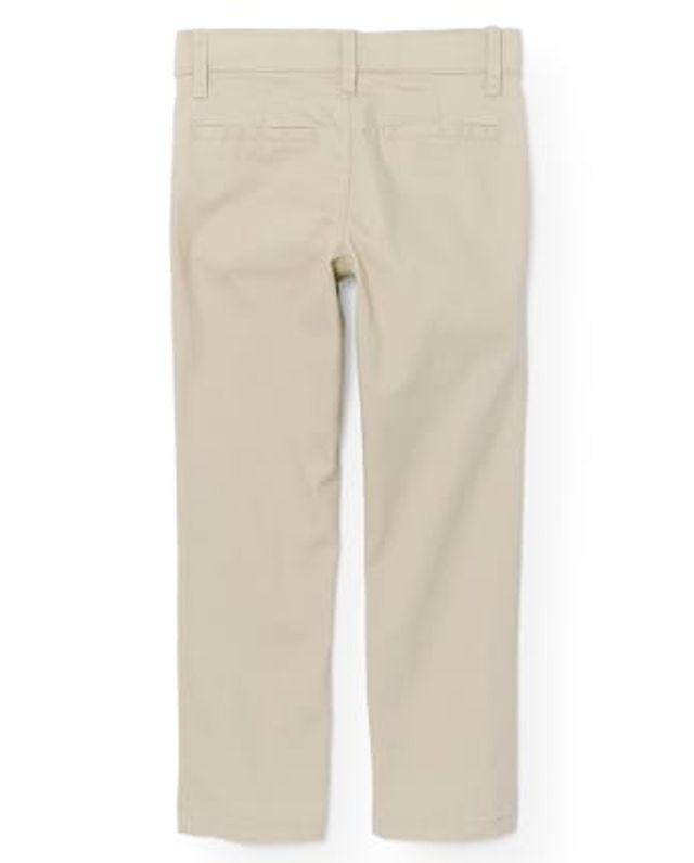 Boys Uniform Stain And Wrinkle Resistant Stretch Twill Woven Skinny Chino  Pants