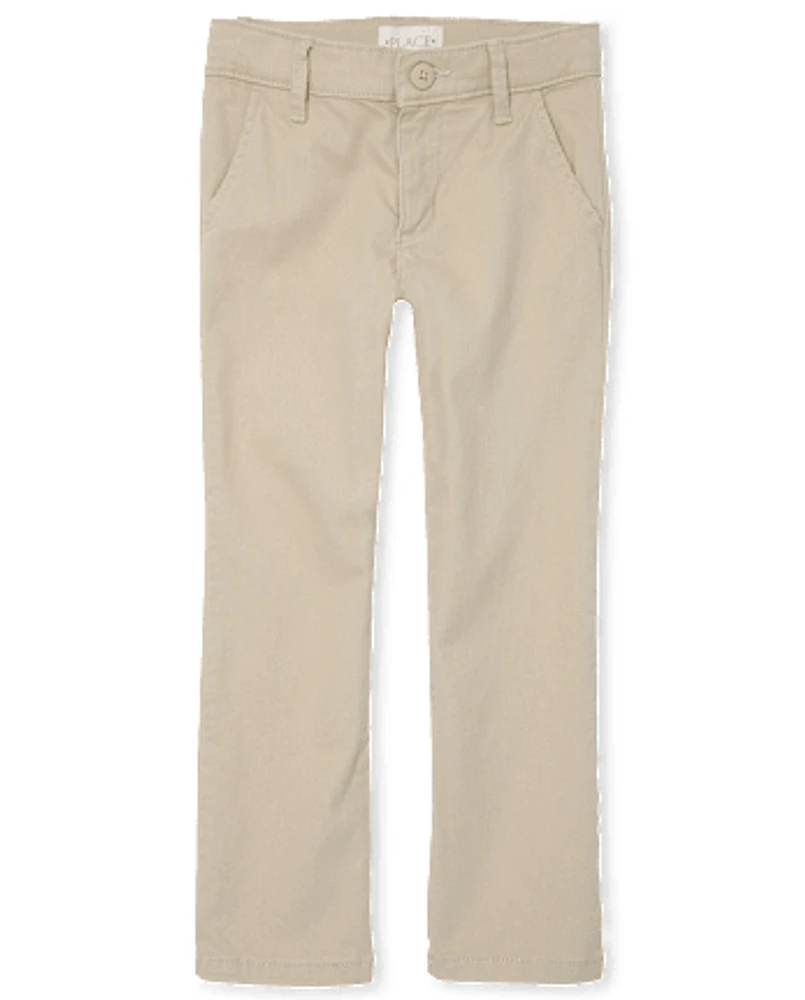 Girls Uniform Stretch Skinny Chino Pants