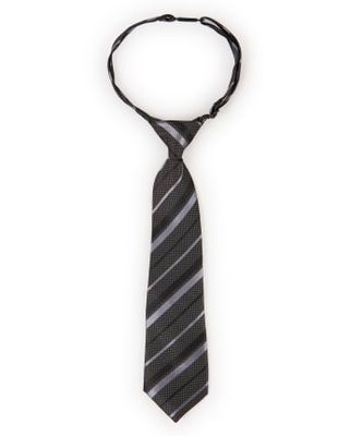 Toddler Boys Uniform Striped Tie - black