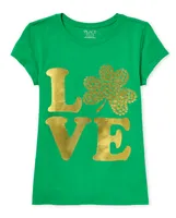 Les filles aiment le t-shirt graphique Shamrock