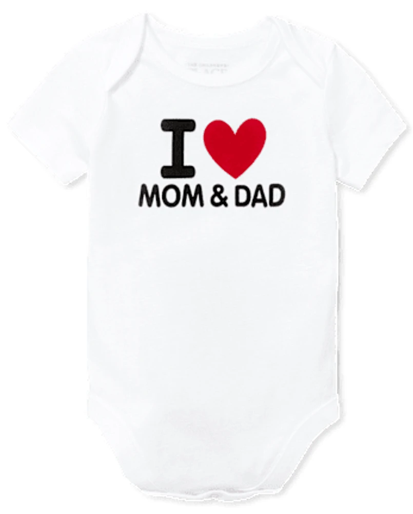 Unisex Baby Mom And Dad Graphic Bodysuit