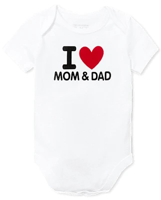 Baby Mom And Dad Graphic Bodysuit