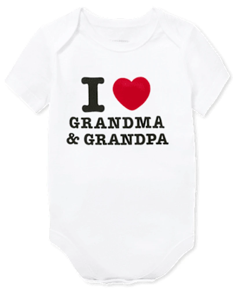 Unisex Baby Grandma And Grandpa Graphic Bodysuit